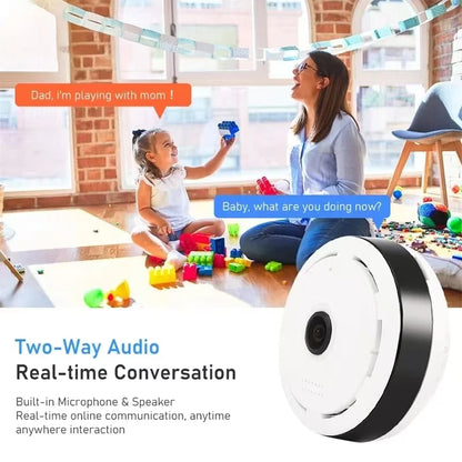 Wifi Security Camera 360 Degree Panoramic View CCTV Wireless Mini Fisheye Lens Two-Way Audio Surveillance V380 Pro APP