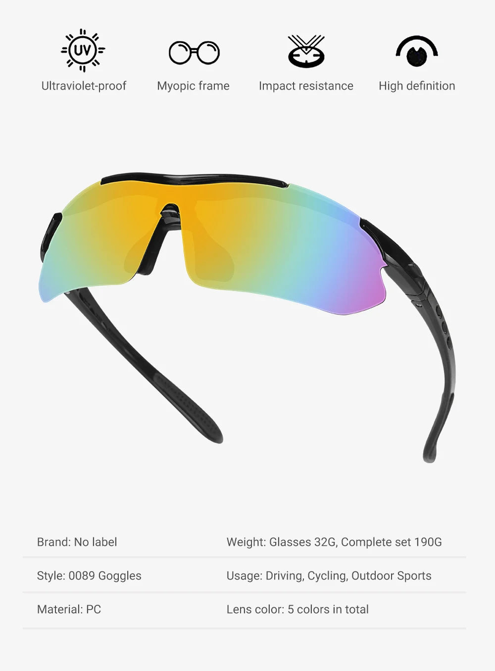HEROBIKER Polarized Sports Men Sunglasses Road Cycling Glasses Mountain Bike Bicycle Riding Protection Goggles Eyewear