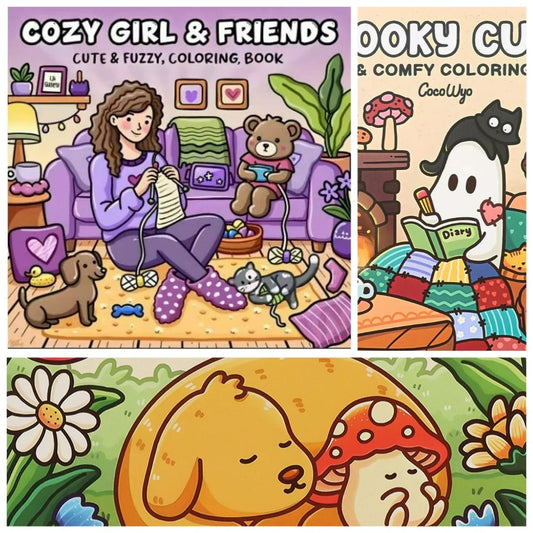 Coloring Book COZY FRIENDS Coloring Book For Adults And Teens Featuring Adorable Creatures for Gifts