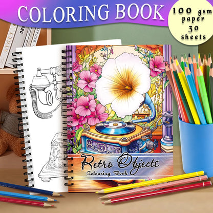Spiral Coloring book -30 Sheets adult coloring book, 11.3 x 8.3 inches, 100g thick paper, drawing book, homecoming holiday gift