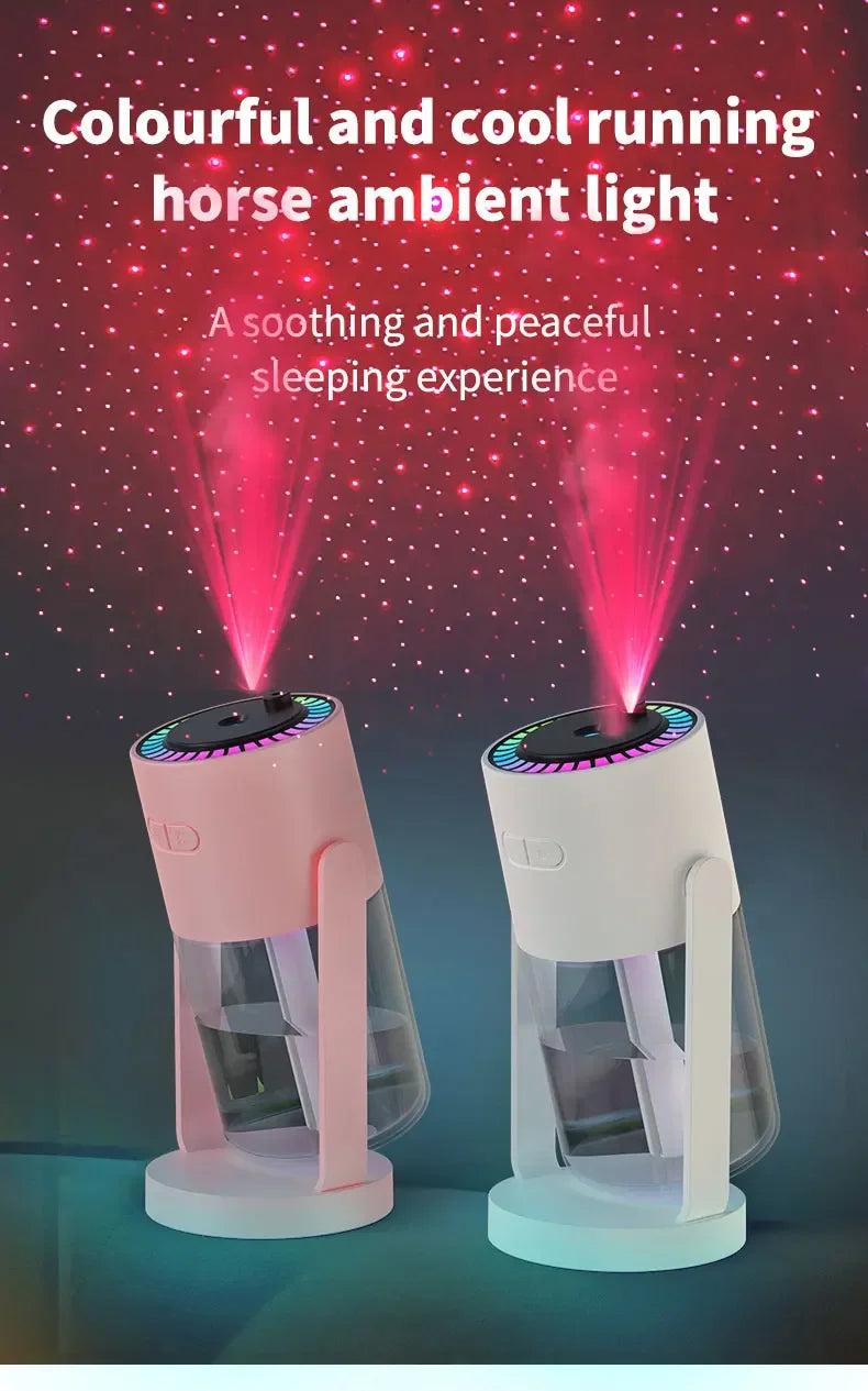 Desktop Air Car Humidifier Projection Starry Sky Top Shaking Head Humidifier Creative Hydration USB Spray Shaking Head Machine