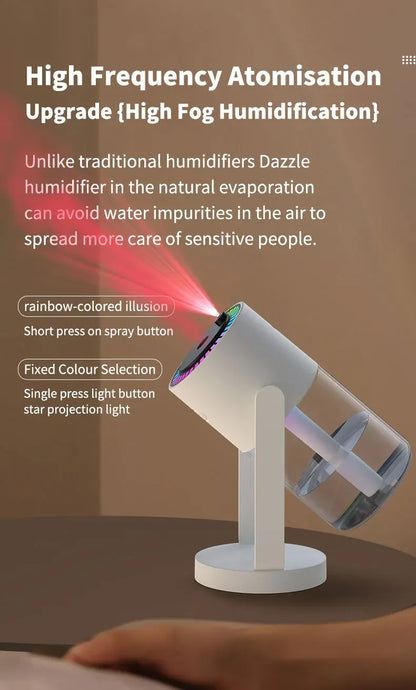 Desktop Air Car Humidifier Projection Starry Sky Top Shaking Head Humidifier Creative Hydration USB Spray Shaking Head Machine