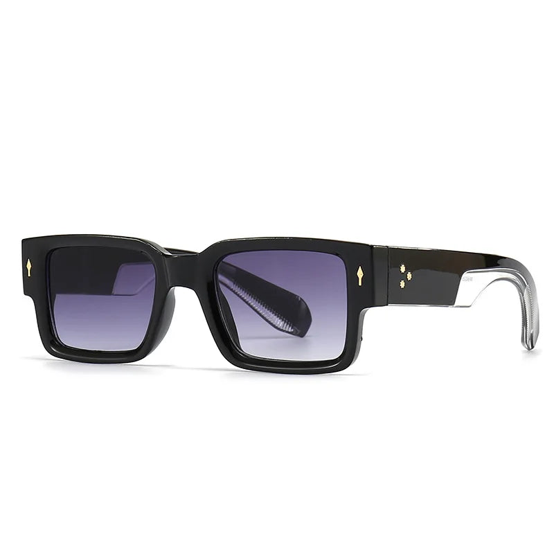 Midnite Star Ins Popular Fashion Square Rivets Men Sunglasses Vintage Punk Gradient Women Trending Dark Green Sun Glasses UV400