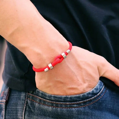Noter Lucky Red Thread Bracelet For Men Unfading Stainless Steel Adjustable Cord Chain Braslet Pulsera Roja De Proteccion Joias