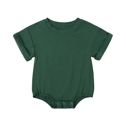 Bamboo Fiber Baby Girl Bodysuit Fashion Solid Short Sleeve Baby Boy Clothes Summer Newborn Clothes Knitted Romper 3-24 Months