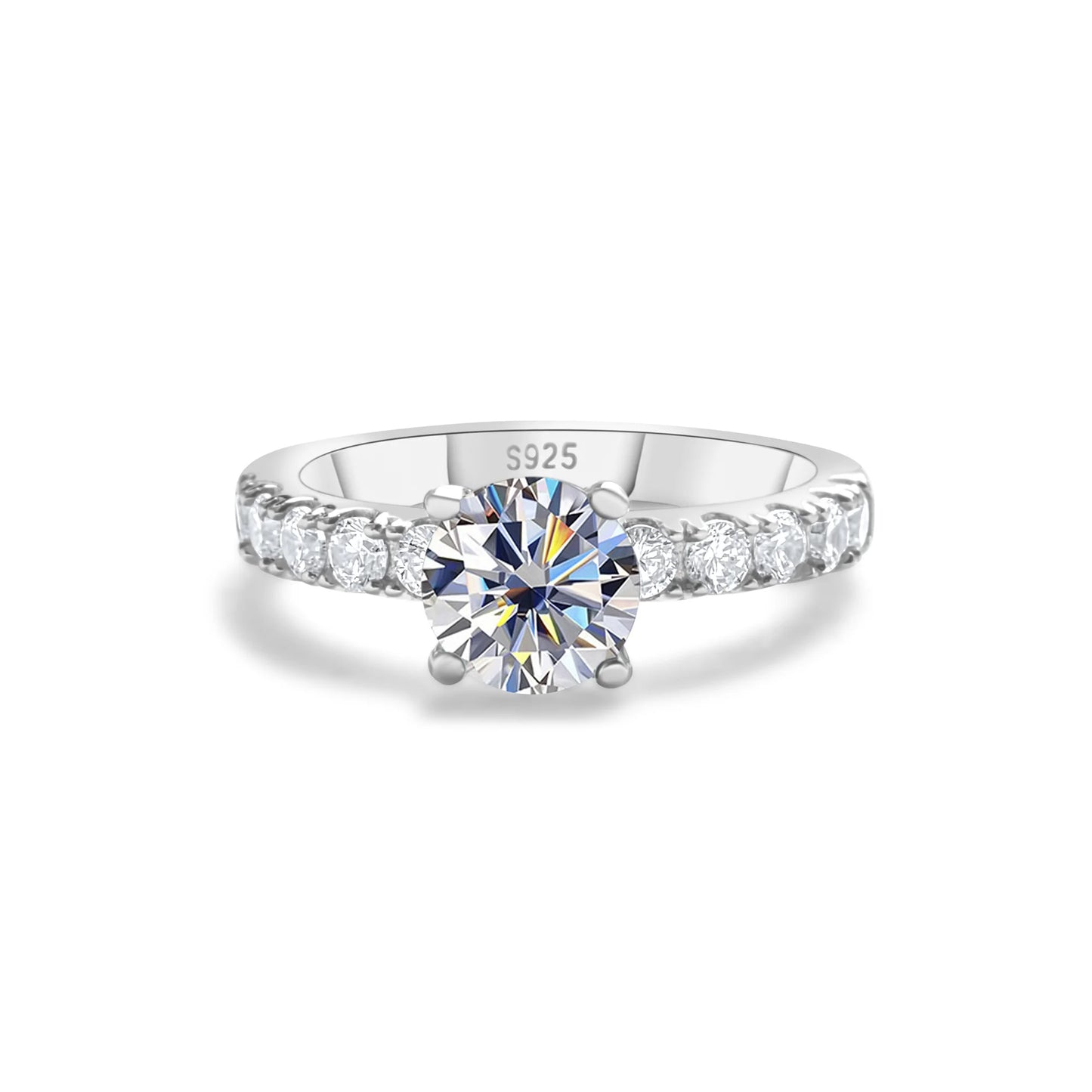 1.0 carat Simple Design Moissanite Ring with 4 Claw S925 Sterling Silver Women's Engagement Band Fashion fine Jewelry gift