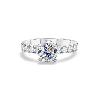1.0 carat Simple Design Moissanite Ring with 4 Claw S925 Sterling Silver Women's Engagement Band Fashion fine Jewelry gift