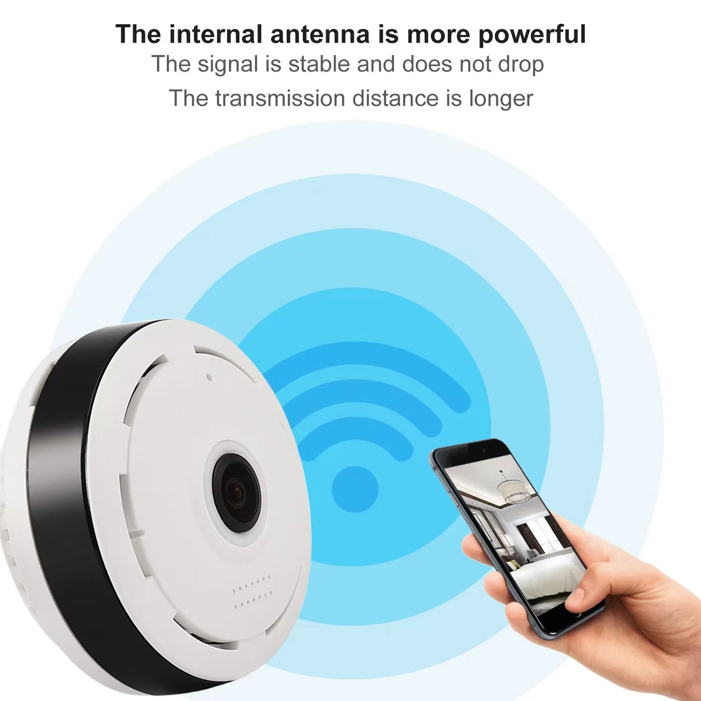Wifi Security Camera 360 Degree Panoramic View CCTV Wireless Mini Fisheye Lens Two-Way Audio Surveillance V380 Pro APP